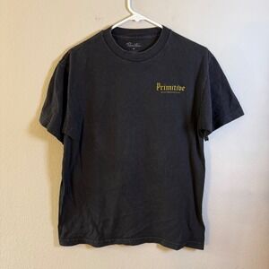 Primitive Skateboarding Mens Graphic T-Shirt Black Yellow Eagle Star Logo Size M
